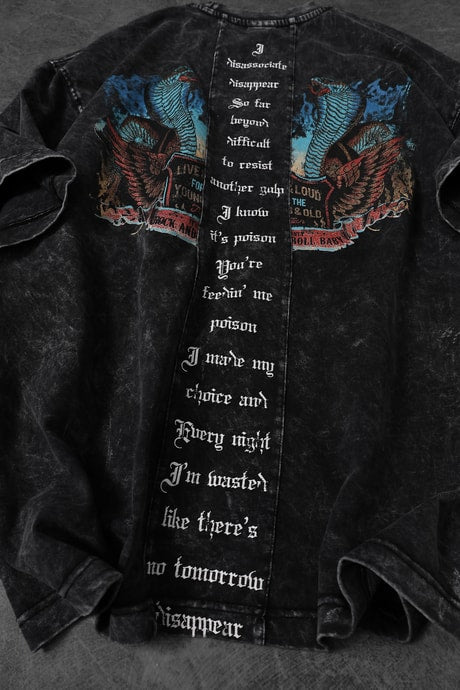 Men's Anthracite Viper Special Wash Fabric Oversize T-shirt