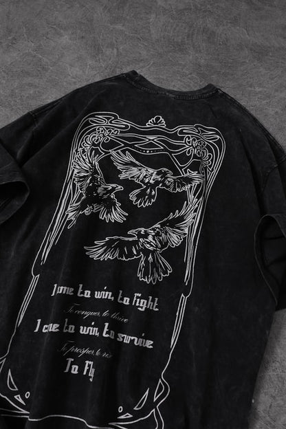 Men's Anthracite TO FLY Special Wash Fabric Oversize T-shirt