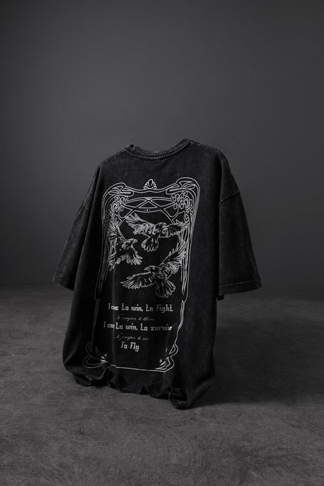 Men's Anthracite TO FLY Special Wash Fabric Oversize T-shirt