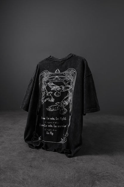 Men's Anthracite TO FLY Special Wash Fabric Oversize T-shirt