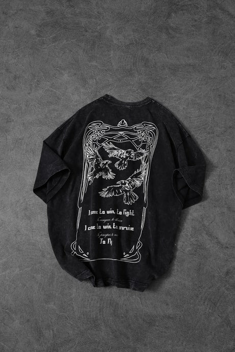 Men's Anthracite TO FLY Special Wash Fabric Oversize T-shirt