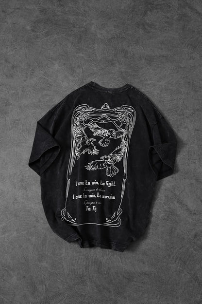 Men's Anthracite TO FLY Special Wash Fabric Oversize T-shirt