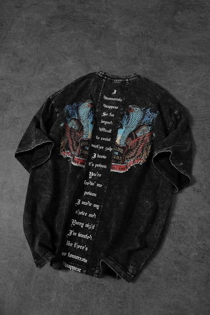 Men's Anthracite Viper Special Wash Fabric Oversize T-shirt