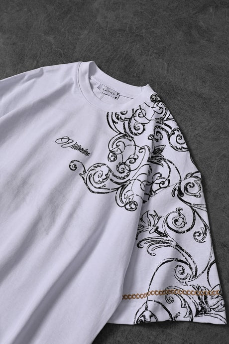 Men's White Victories Patch Embroidered Oversize T-shirt