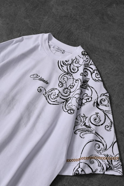 Men's White Victories Patch Embroidered Oversize T-shirt