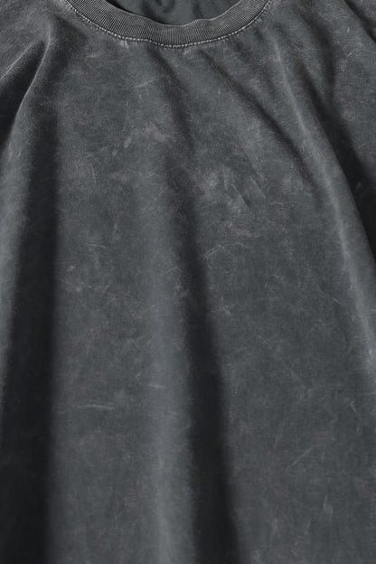 Men's Gray Special Wash Fabric Oversize T-shirt