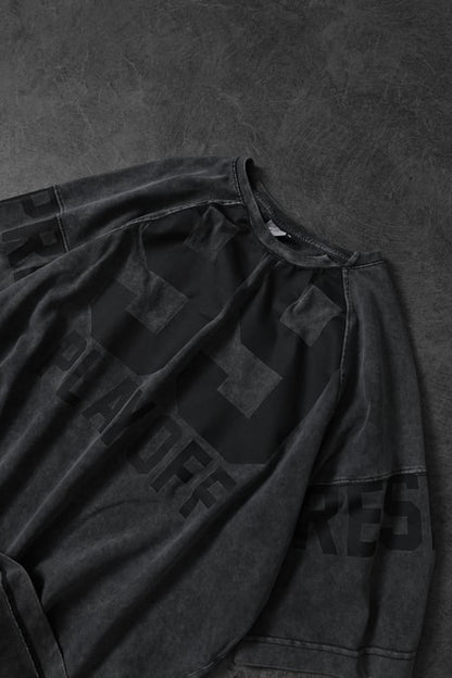 Men's Anthracite Play Off Special Wash Fabric Oversize T-shirt