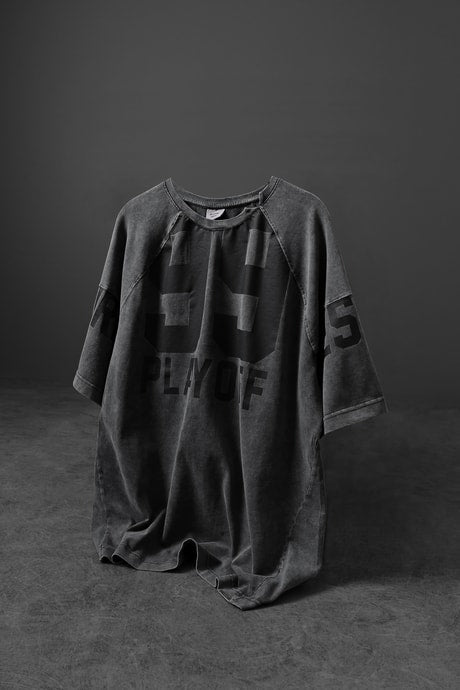 Men's Anthracite Play Off Special Wash Fabric Oversize T-shirt