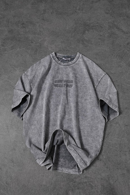 Men's Gray What's Your Weapon? Embroidered Custom Wash Oversize T-shirt