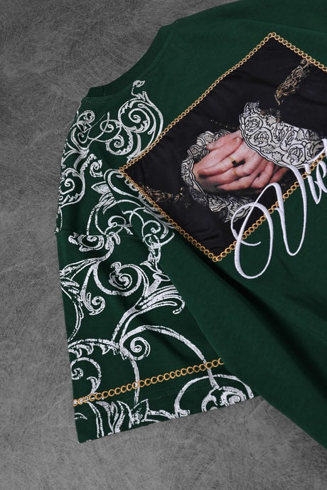 Men's Khaki Victories Patch Embroidered Oversize T-shirt