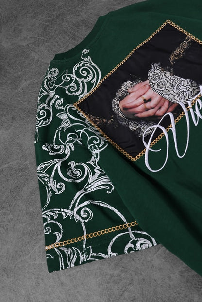 Men's Khaki Victories Patch Embroidered Oversize T-shirt