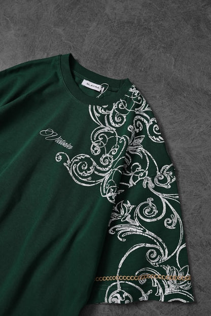 Men's Khaki Victories Patch Embroidered Oversize T-shirt