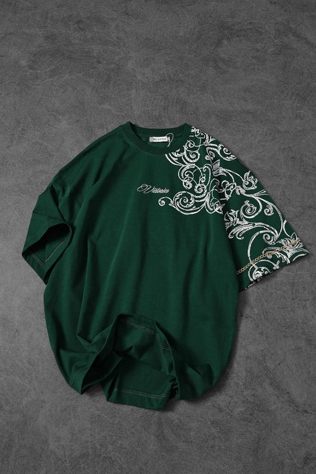 Men's Khaki Victories Patch Embroidered Oversize T-shirt