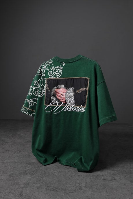 Men's Khaki Victories Patch Embroidered Oversize T-shirt